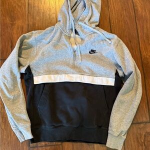 Nike Women's Gray and Black Hoodie